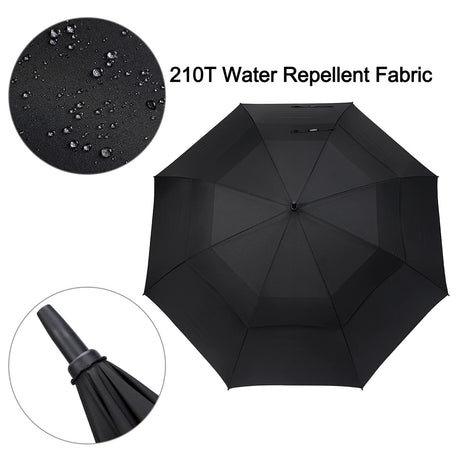 72 Inch Huge Large Oversize Golf Umbrella Automatic Open Double Canopy Vented Windproof Stick Umbrellas,