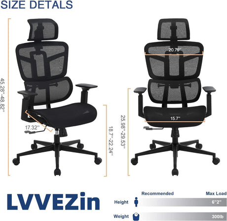 Office Computer Desk Chair, Ergonomic Desk Chair Mesh Computer Chair with Wheels,