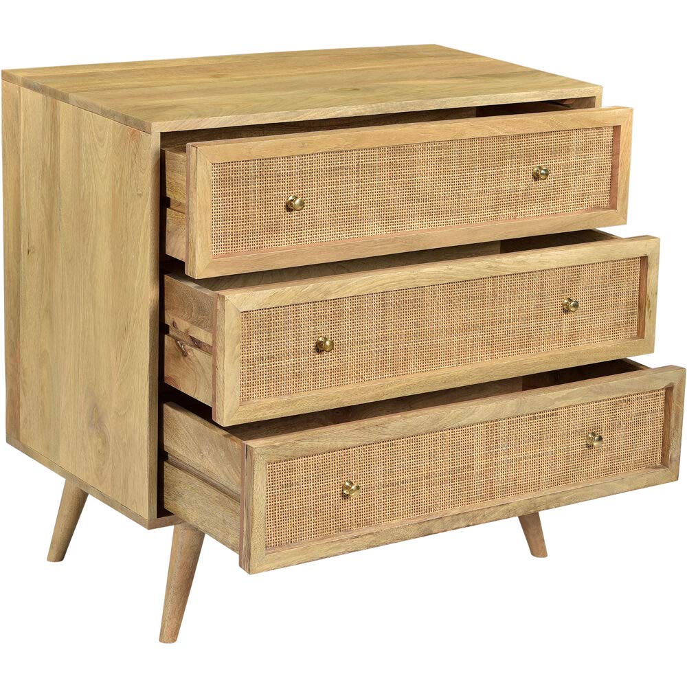 3-Drawer Mango Wood Chest for Living Room Furniture Sets