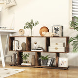 Modern 2-Tier S-Shaped Geometric Bookshelf