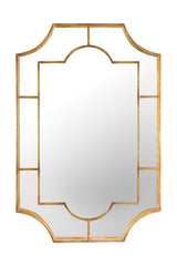 Art Deco Metal Framed Wall Mirror, Gold