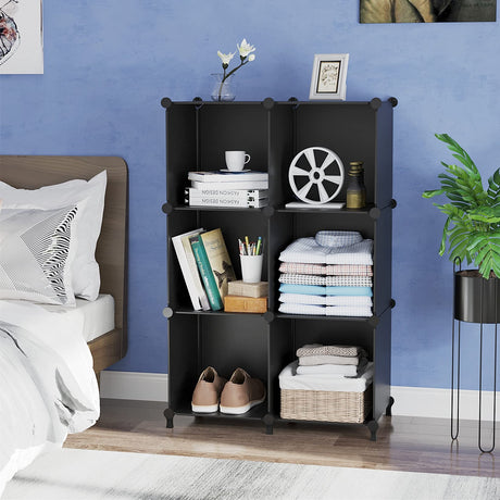 Cube Storage Organizer, Storage Cubes Shelves Bookshelf, 6 Cube Closet Organizers and Storage,