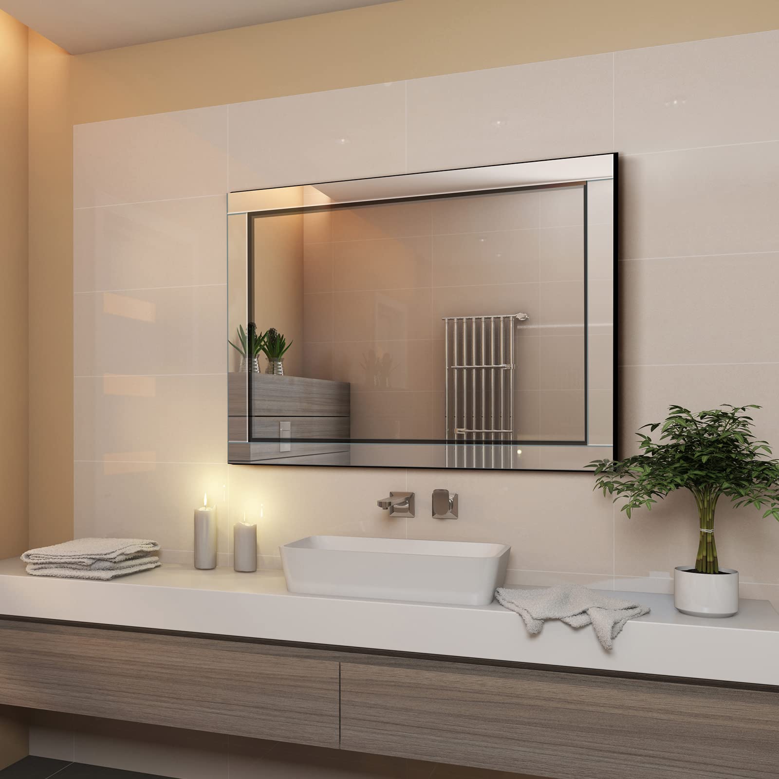 Wall Mount Mirror,  Rectangular Bathroom Mirror