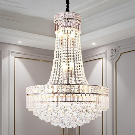 Luxury Crystal Chandelier Gold Empire Hanging Chandelier 13-Lights Crystal Ceiling