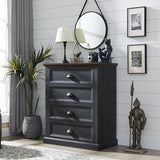 Farmhouse Nightstand with Charging Station, 3 Drawer Dresser for Bedroom