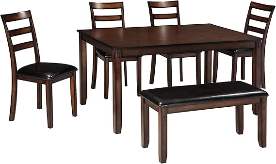 Bridson 6-Piece Dining Set with Bench - Gray