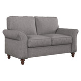 57" Comfy Loveseat Sofa, 2 Seater Small Sofa Couch with Tapered Wood Legs