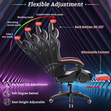 RGB Gaming Chair with Bluetooth Speakers, Massage & Footrest