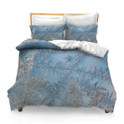 3PCS Comforter Cover Set with 2 Pillow Shams Lightweight King Size Winter Frost Nature