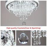 19.7" Crystal Chandeliers Crystal Ceiling Light Fixtures LED Flush Mount Light Modern