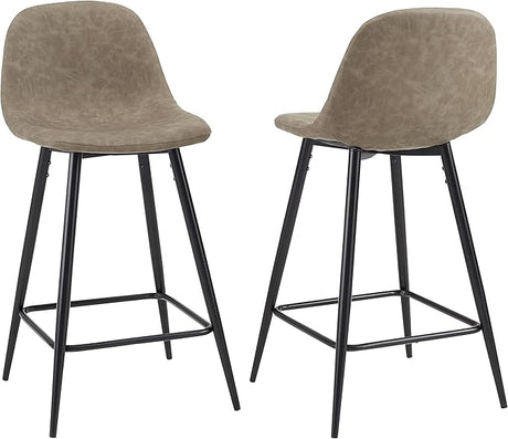 CF501625-GY Weston Counter Stool (Set of 2), Distressed Gray/Matte Black