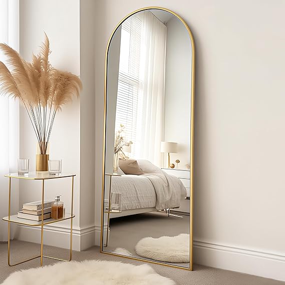 Full Length Mirror 64x21 - Wall Mounted or Leaning Floor Mirror with Stand