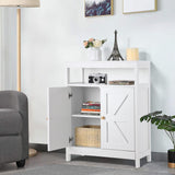 Bathroom Floor Cabinet, White Storage Cabinet with Doors and Drawers, Freestanding