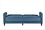 Madelina Modern Fabric Convertible Tufted Sleeper Sofa, 81", Full, Wave Blue