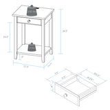 Night Owl Nightstand with USB Ports-Warm Brown