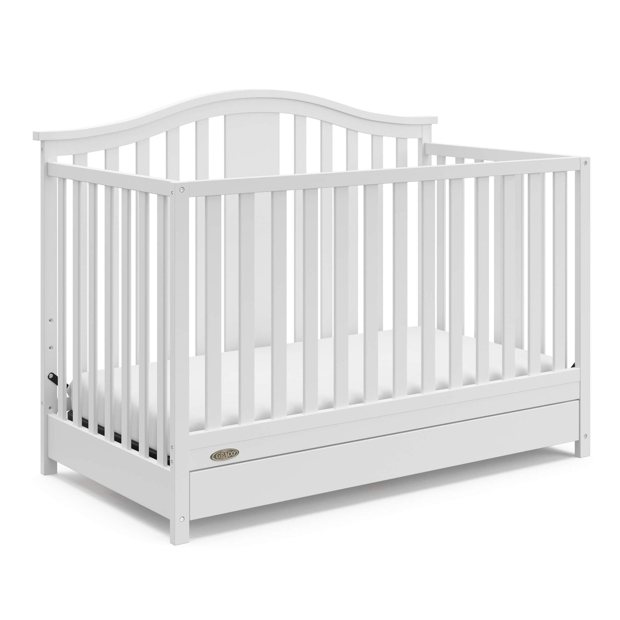 4-in-1 Convertible Crib with Drawer Combo (White) – GREENGUARD Gold