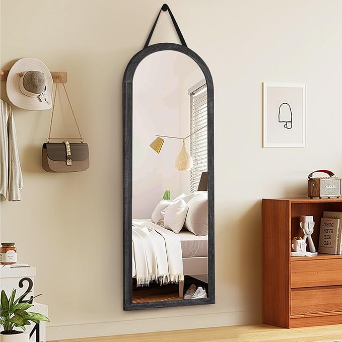 Full Length Mirror 65"x24" Solid Wood Frame Floor Large Mirror for Living