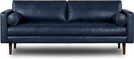 Napa 72" Apartment Sofa in Full-Grain Pure-Aniline Italian Leather, Cognac Tan