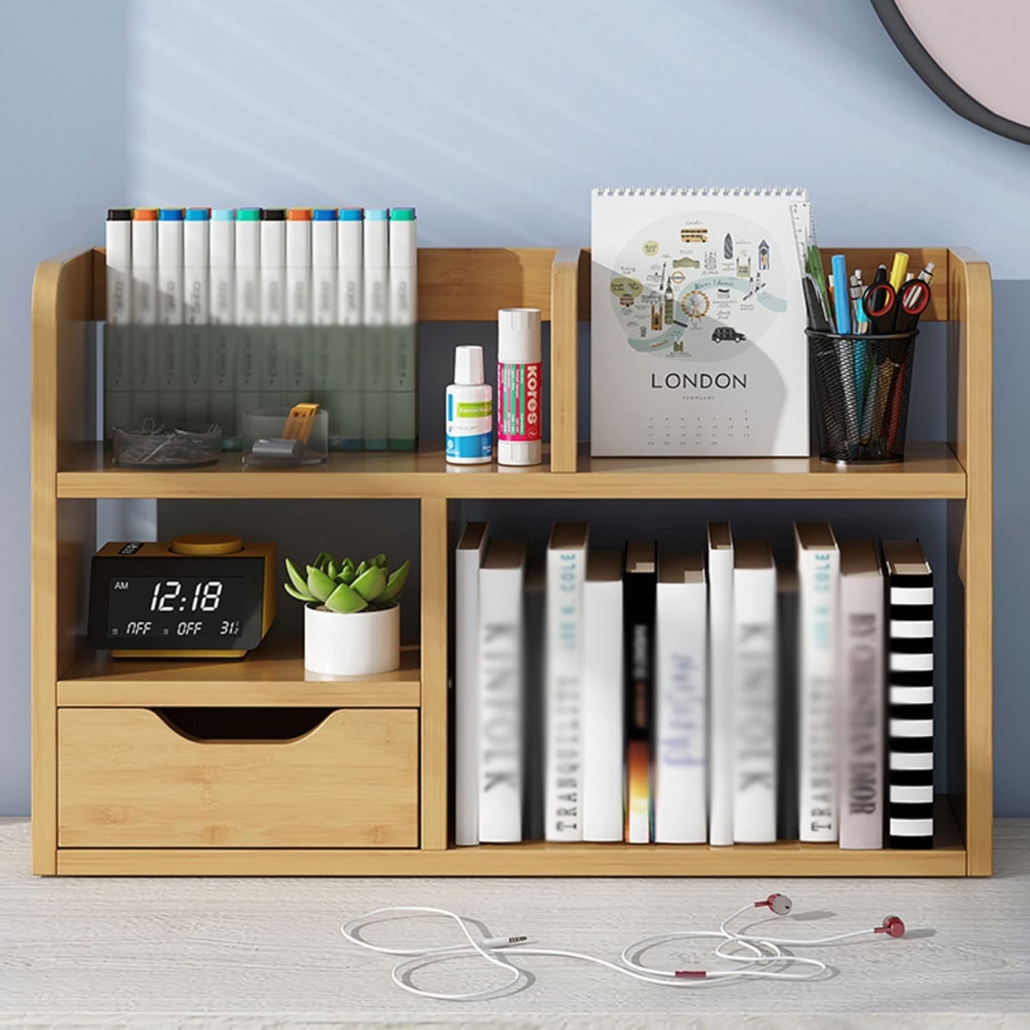 Small Bookcase Desktop Bookshelf Bookcase Drawer Type Bookshelf Office Desktop Storage Rack Display Rack Book Shelves