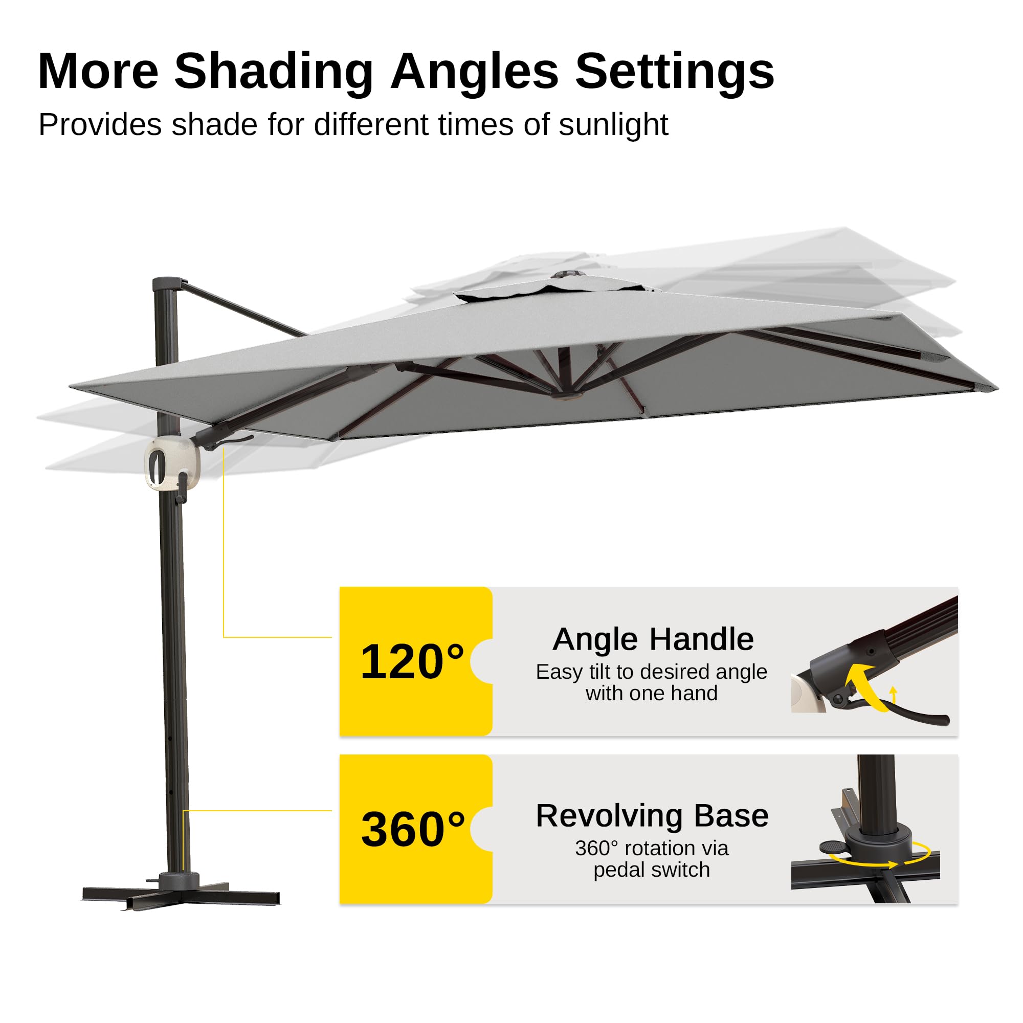 and Flame&Shade Patio Umbrella, 9x11.5ft Rectangular Outdoor Umbrella
