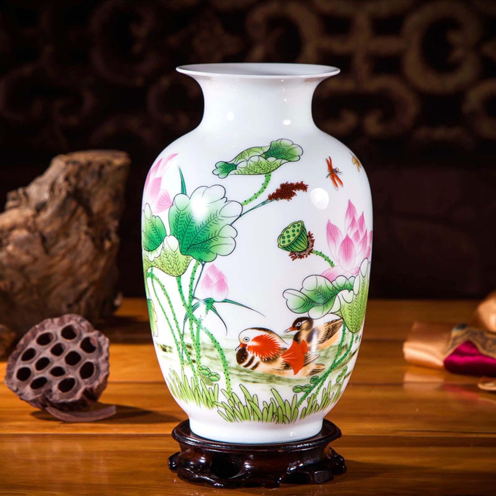 Chinese Style Ceramic Vase, Home Office Decorative Flower Vase