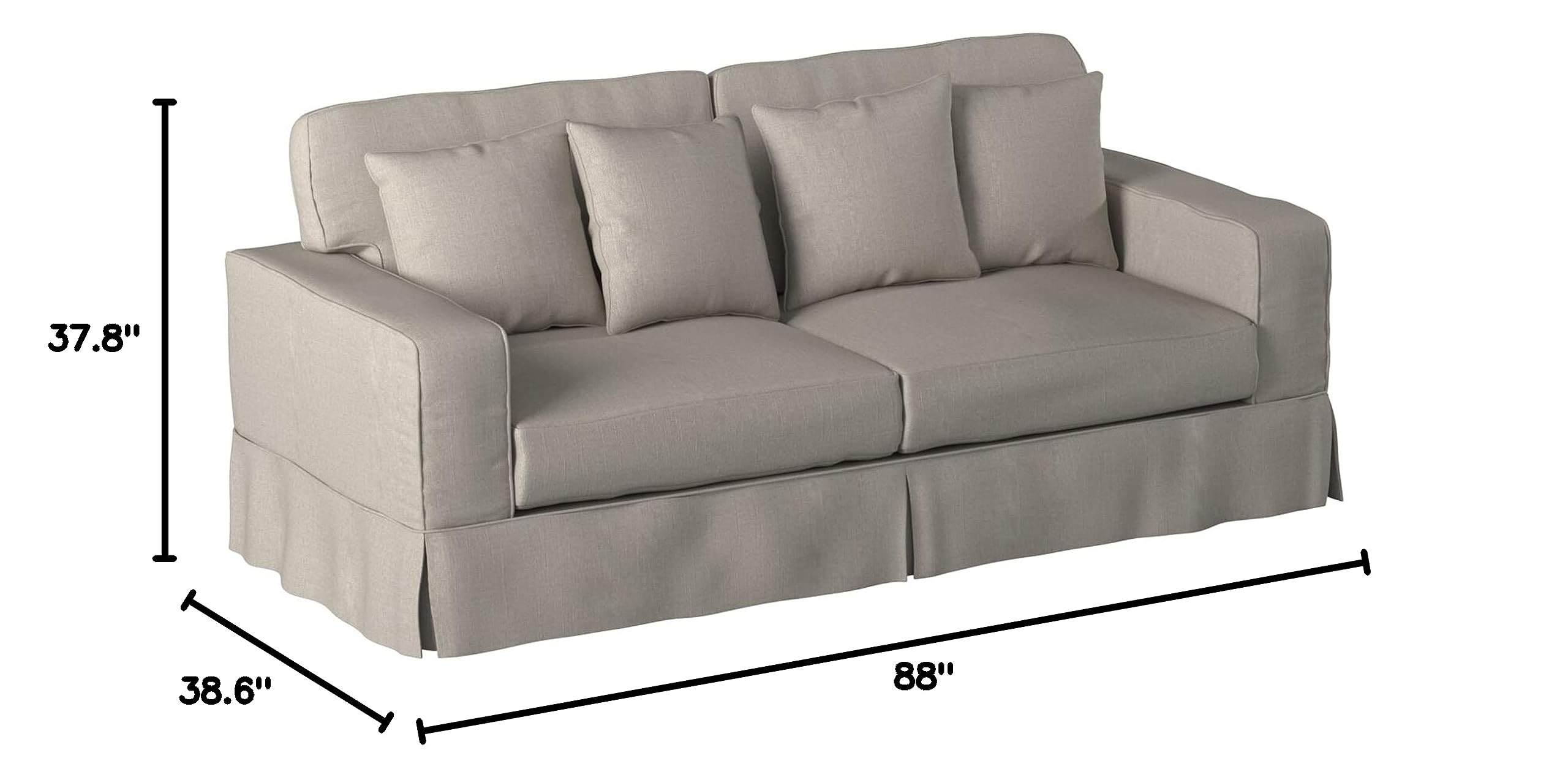 Americana Slipcovered Sofa, 88", Light Gray