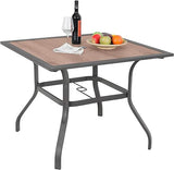 Rectangular Metal Patio Outdoor Dining Table