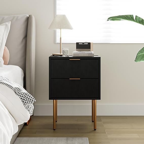 Nightstand,Mid-Century Modern Bedside Table with Storage Drawer