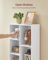 Bookcase, Bookshelf with 7 Compartments, Freestanding Shelves and Cube Organizer,