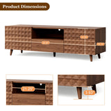 65 Inch TV Stand with Diamond Panel - Modern Entertainment Center