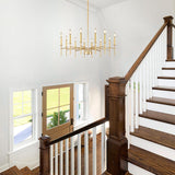 12 Light Gold Chandelier Light Fixture, Modern Farmhouse Chandeliers