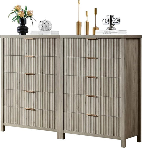 5 Drawers Dresser for Bedroom, 44 Inches Tall Modern Bedroom Dressers