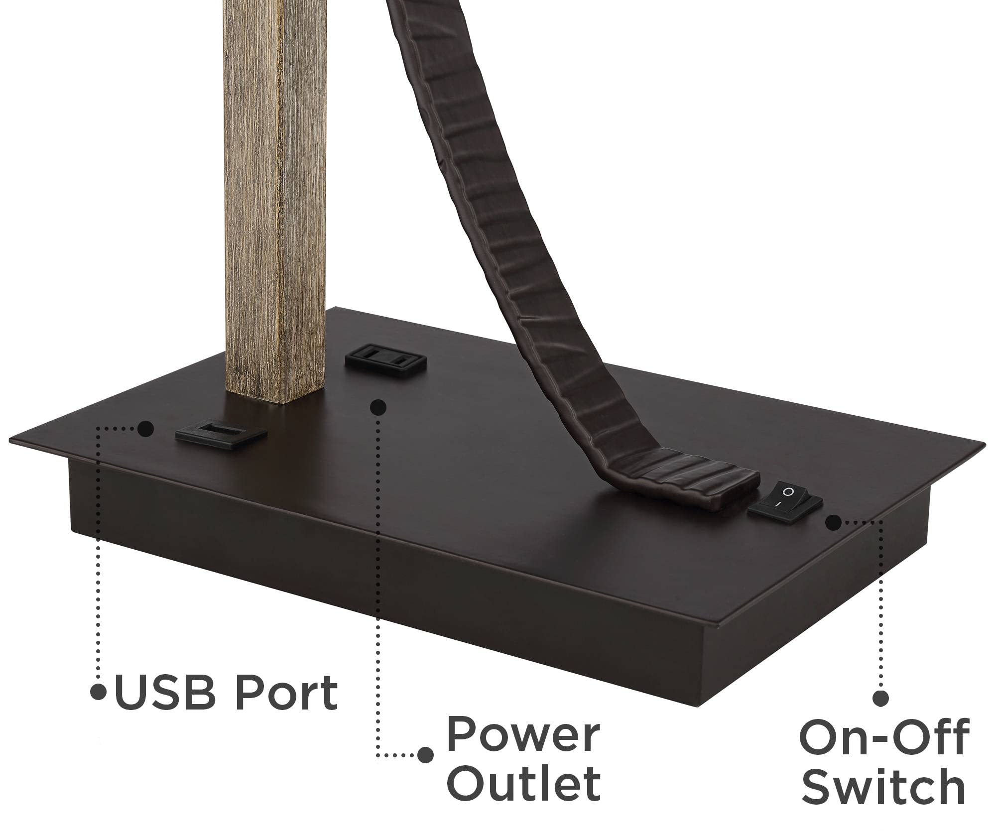 Industrial Desk Lamp 22" with USB & AC Outlet