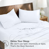 Bare Home Lyocell Tencel Sheet Set - Queen Size - 4 Piece Set - Derived from Eucalyptus - All-Season - Ultra Soft - Deep Pocket (Queen, White)