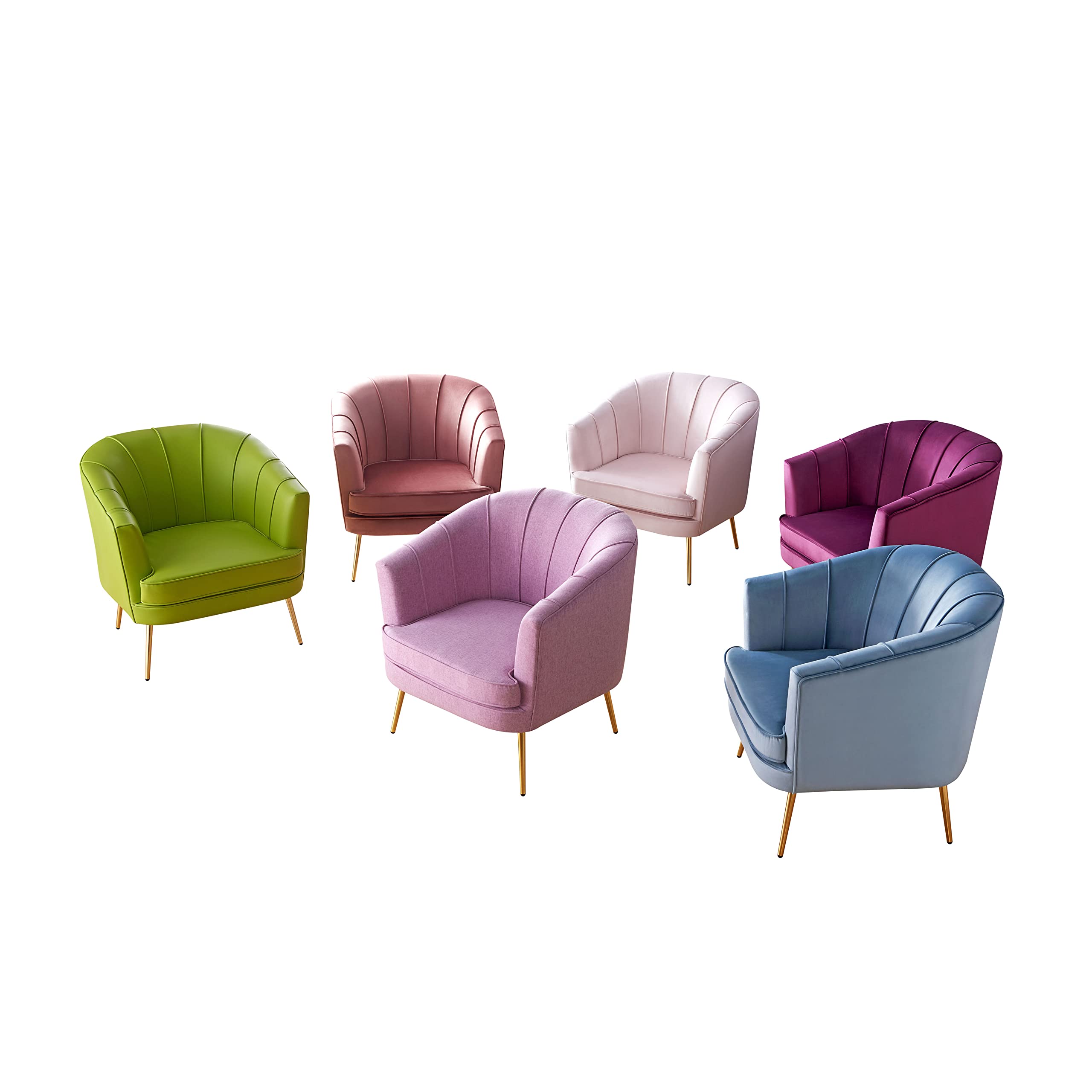 Inside + Out McCance Mid-Century Velvet Upholstered Accent Chair for ‎Living Room, Bedroom, Vintage Rose