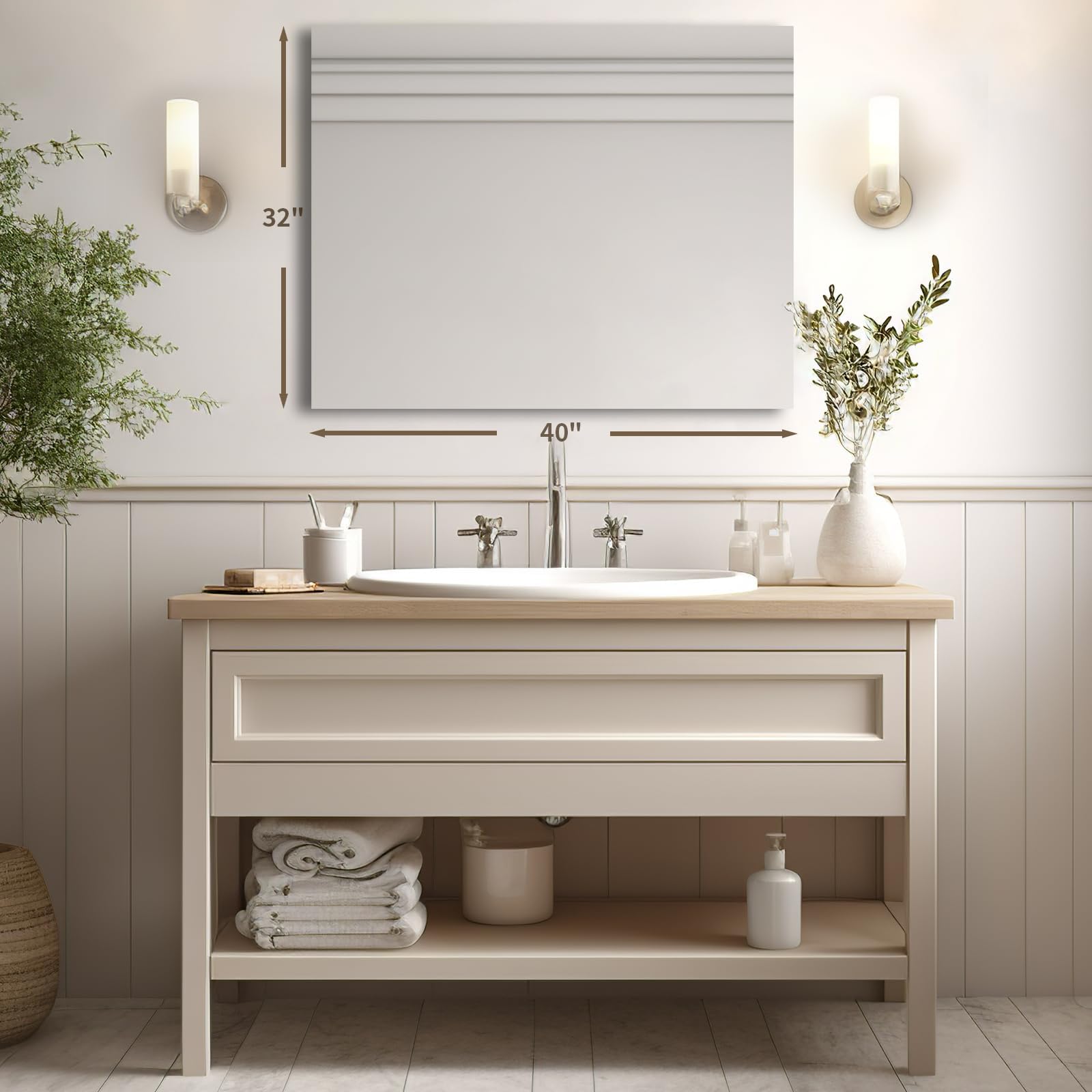 Bathroom Vanity Mirror  Frameless Mirror