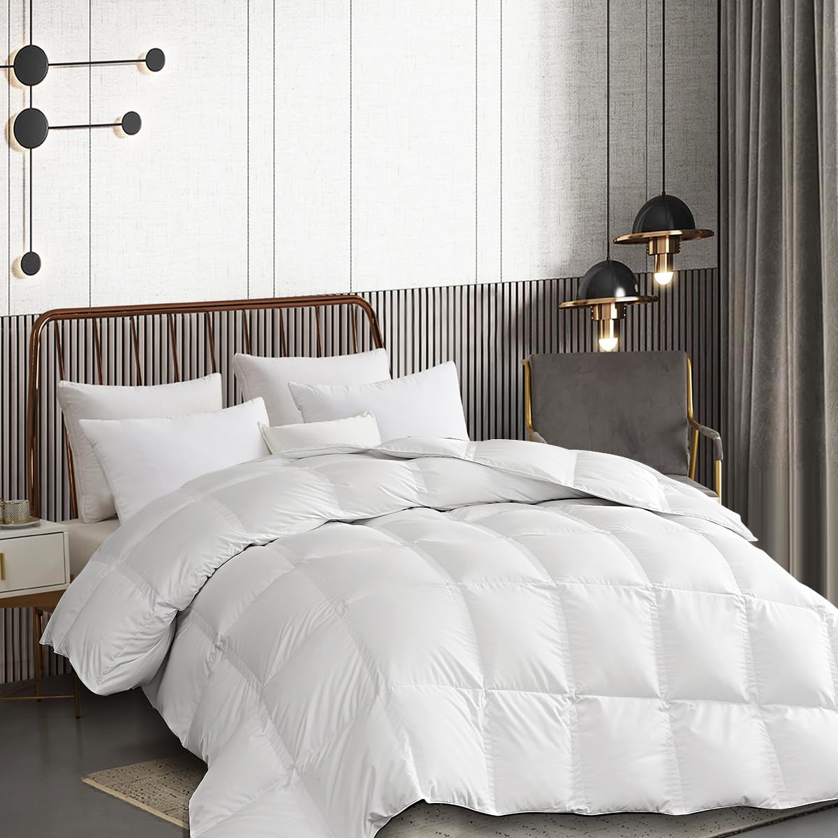 Goose Down Fiber Comforter Twin Size All Seasons Duvet Insert