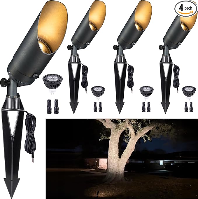 Brass Landscape Lighting - Low Voltage Outdoor Spotlights