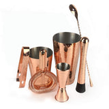 Bartender Kit Cocktail Shaker Set-6 Pieces Stainless Steel Copper Plated Etching