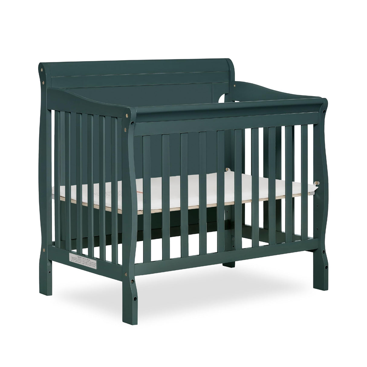 Alice 3-in-1 Full Panel Convertible Mini Crib, Olive, Greenguard Gold Certified