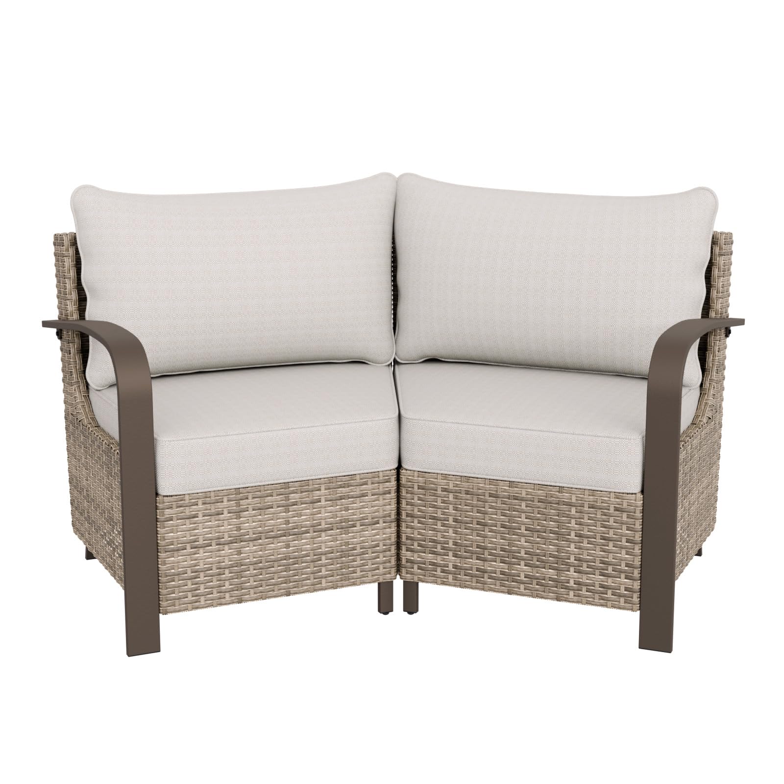 Coastal Vista Patio Outdoor Wicker Love Seat with Deep Seating