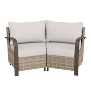 Coastal Vista Patio Outdoor Wicker Love Seat with Deep Seating