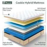 Queen Mattress, 14 Inch Hybrid Queen Size Mattress in a Box, Firm Queen Mattress