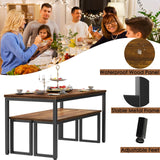 Kitchen Table Set with 2 Benches, Dining Table Set for 4, 3 Piece Dining Room