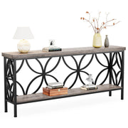 70.9" Industrial Console Table with Storage Shelves