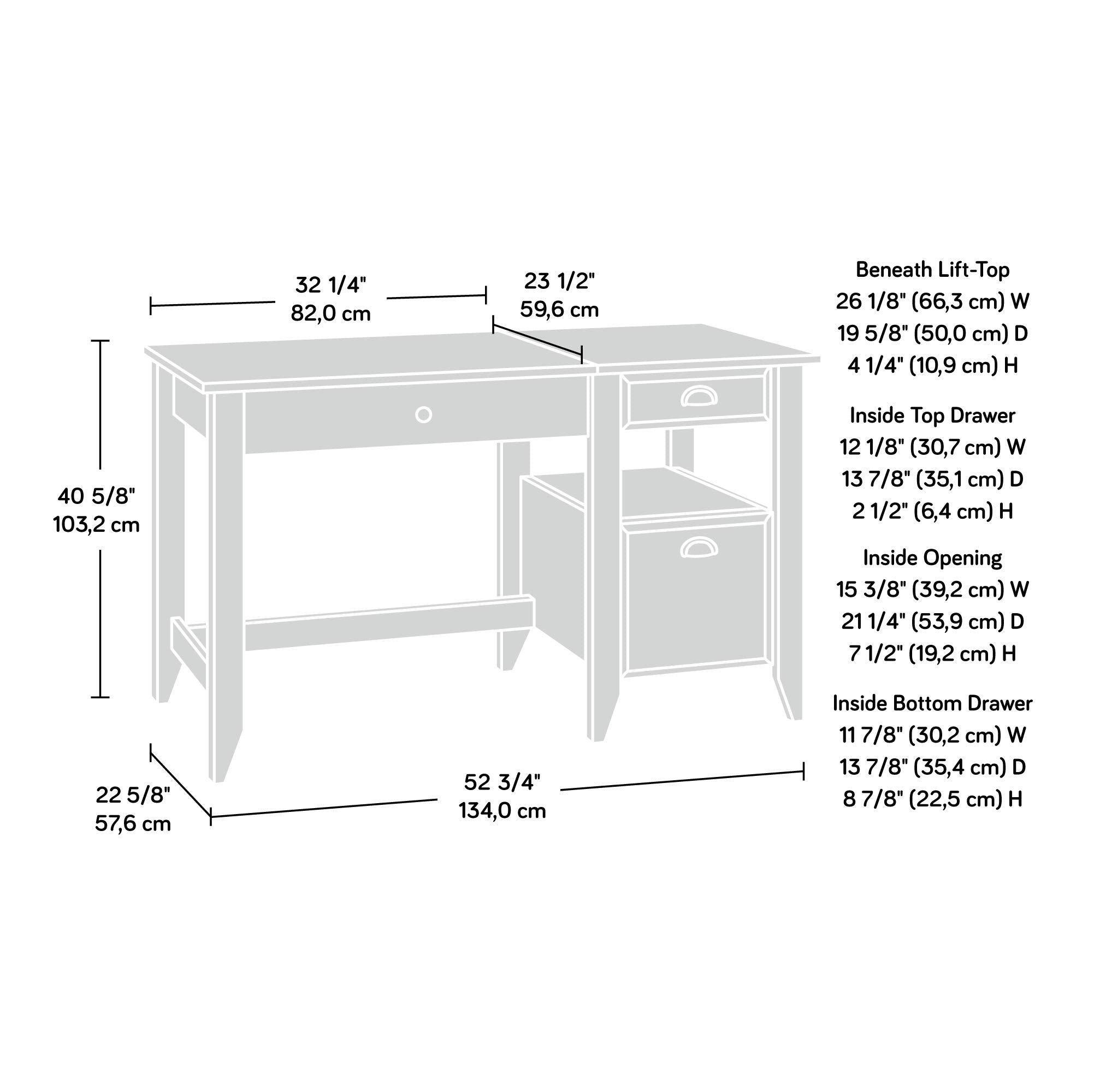 Lift Top Desk, Jamocha Wood finish