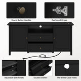 Black TV Stand with Drawers for TVs up to 65 Inch, Media Entertainment Center