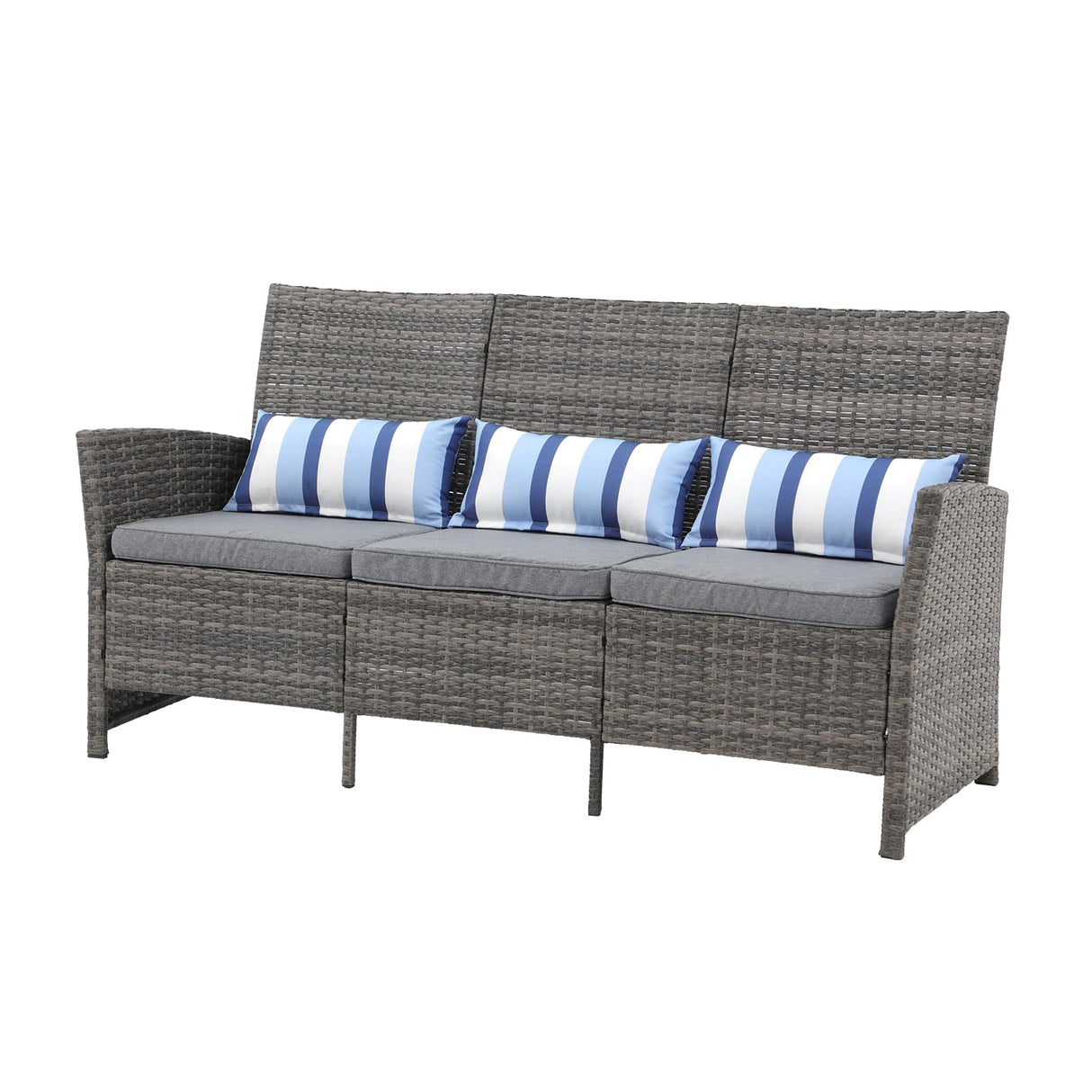 Outdoor Furniture 3 Seats Patio Couch, Outdoor Wicker Sofa