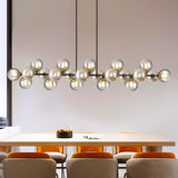 Black Chandelier Large Linear Sputnik Chandelier Island Pendant Light for Dinning Room