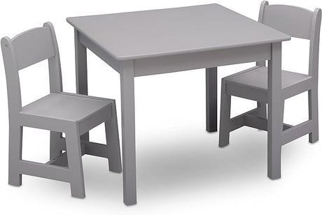 MySize Kids Wood Table and Chair Set (2 Chairs Included), Deep Blue